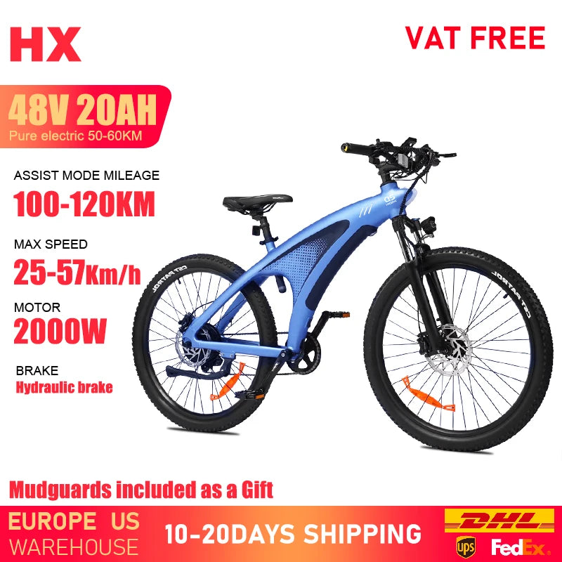 HX Q5 E bike 2000W Adults Electric Bike 2000W 48V 20AH 27.5 Inch  Electric Bicycle City E Bikes Mountain e bikes