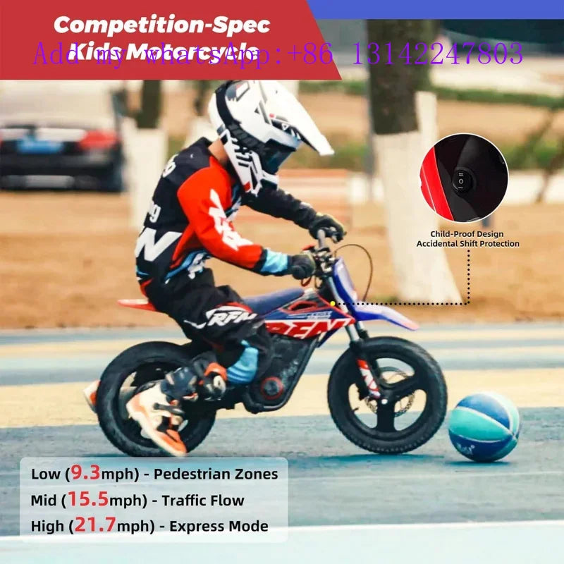 N E500 36V Kids Electric Dirt Bike, Electric Motorcycle with 700W Motor | 21.7 mph Max Speed, 15.5-Mile Range & 3 Speeds Off-R
